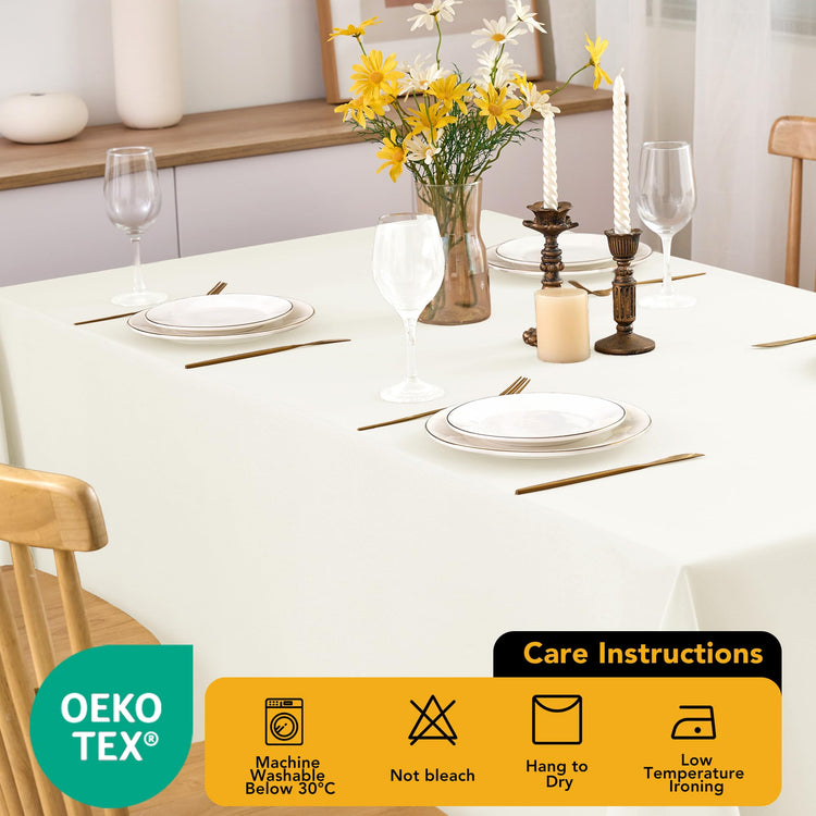 6 Pack Ivory Tablecloths for Square Tables (6 Count)