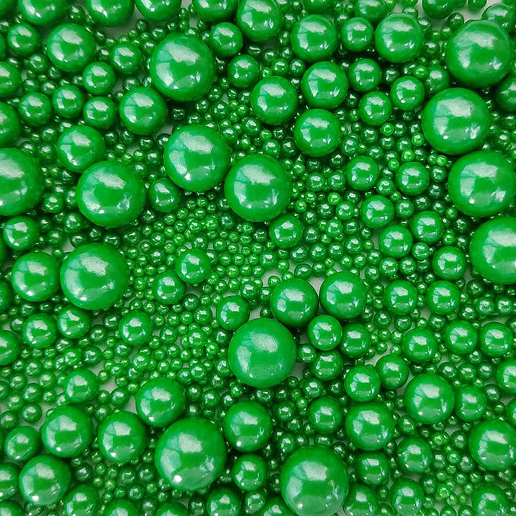 Edible Christmas Green Sugar Pearls Candy Sprinkles 120G (4.23 Ounce)