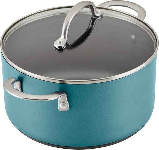 Anolon Achieve Hard Anodized Nonstick Cookware Pots and Pans Set, 9 Piece - Teal