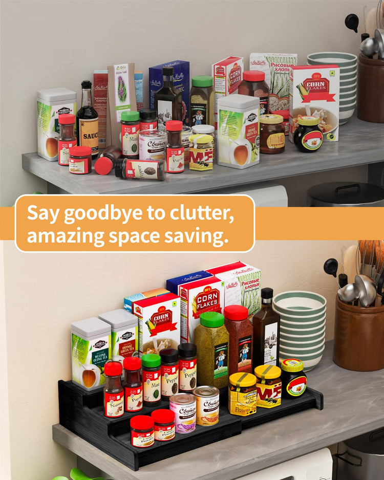 Spice Rack 3 Tier Natural Bamboo (2 Count)