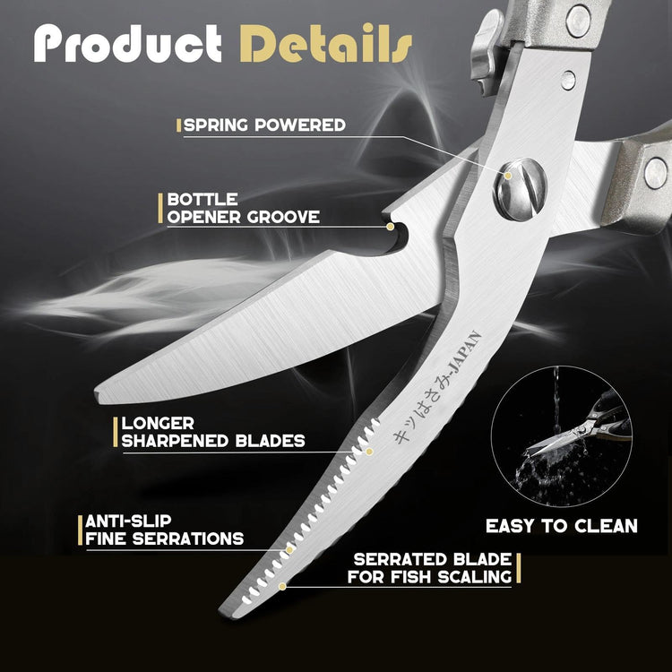 Kitchen Scissors Set Heavy Duty Spring Loaded All Purpose for Food (2 Count)