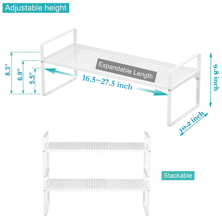 Large Expandable Cabinet Storage Shelf Organizer Rack