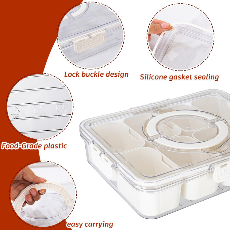 Divided Serving Tray with Lid and Handle