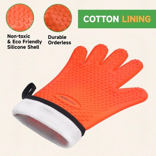 BBQ Gloves Heat Resistant Oven Mitts (2 Count)