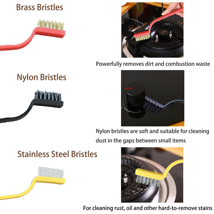 7 Pcs Multi Purpose Crevice Cleaning Brush Tool for Stubborn Kitchen Grease Stains