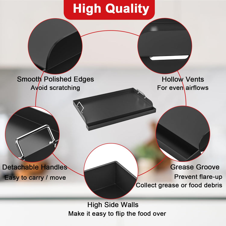 17"x13" Nonstick Griddle for Gas & Charcoal Grills Universal Fit
