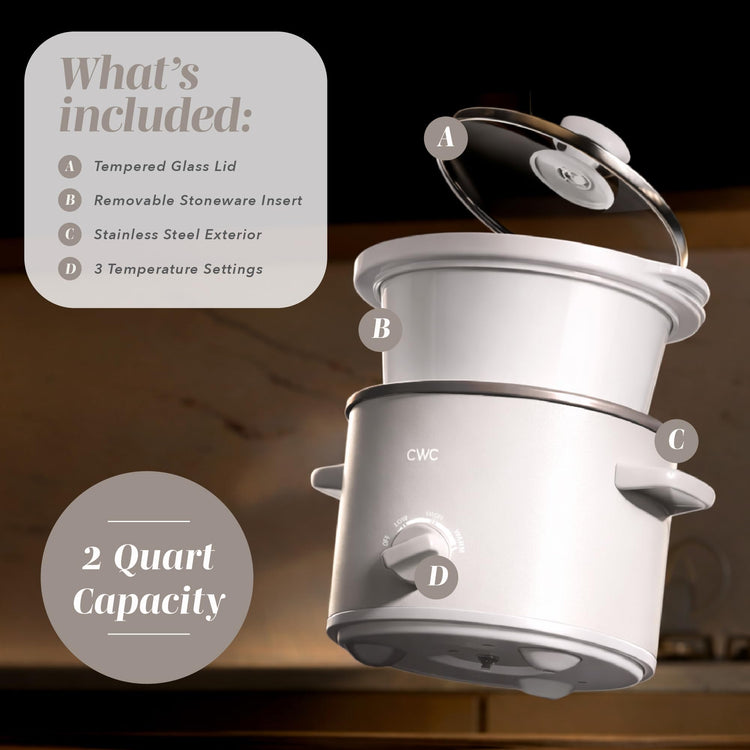 2QT Mini Electric Round Slow Cooker