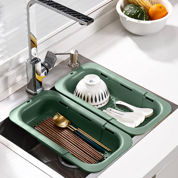 Collapsible Sink Colanders and Strainers Basket Extendable Plastic Fruit Vegetable Strainer Drainer Basket for Kitchen