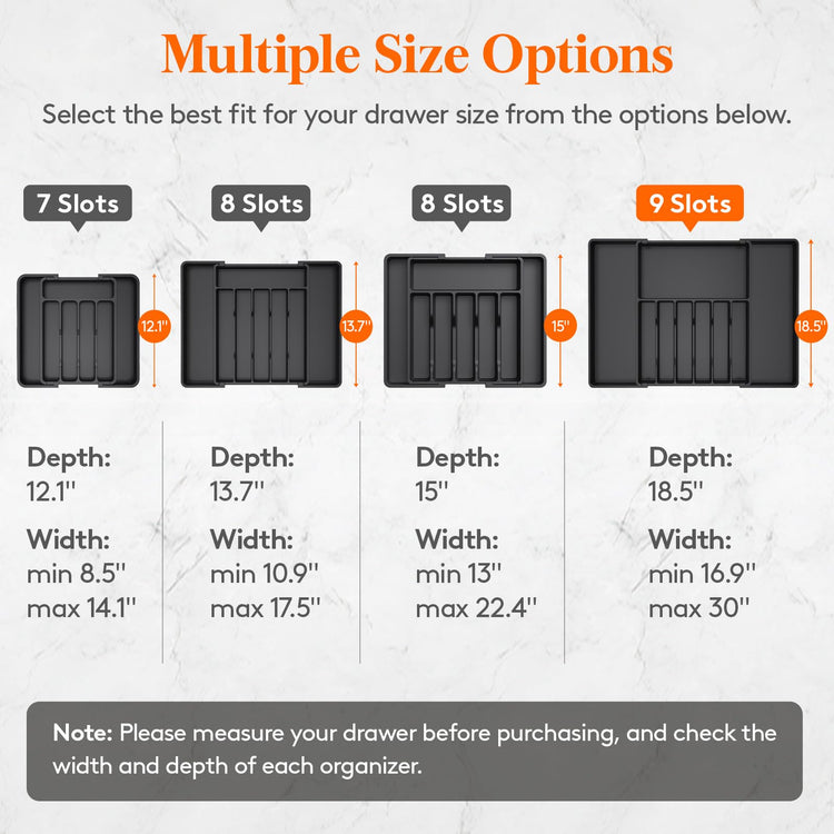 Extra Large Silverware Drawer Organizer