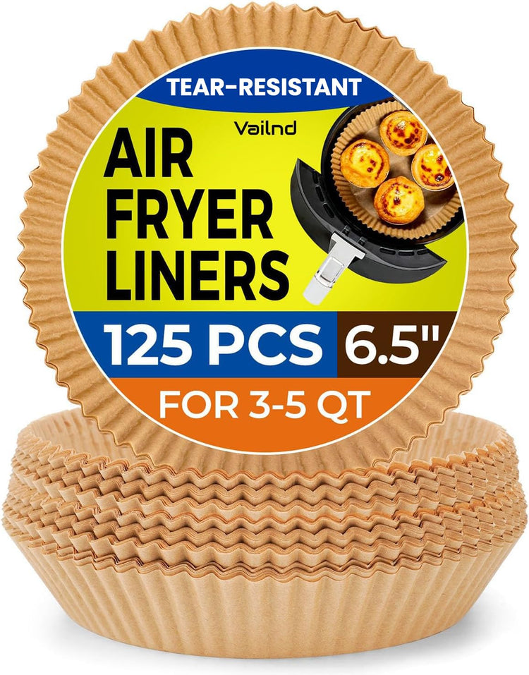 125Pcs 6.5inch Round Air Fryer Liners Disposable for 3 (125 Count)