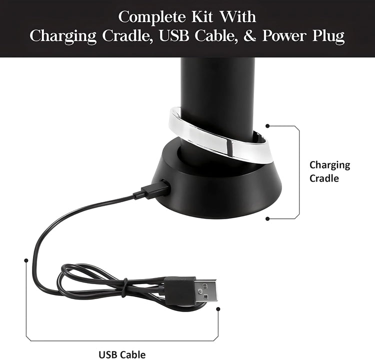 VINOWAKE Openero Electric Wine Opener By LINKSTYLE — Rechargeable Battery with Charging Base, Precision Steel Foil Cutter, Luxurious Matte Finish