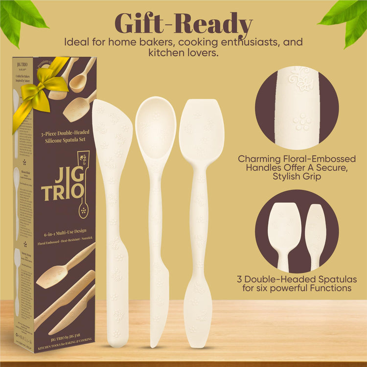JIG TRIO Double Headed Silicone Spatula Set (3 Count)