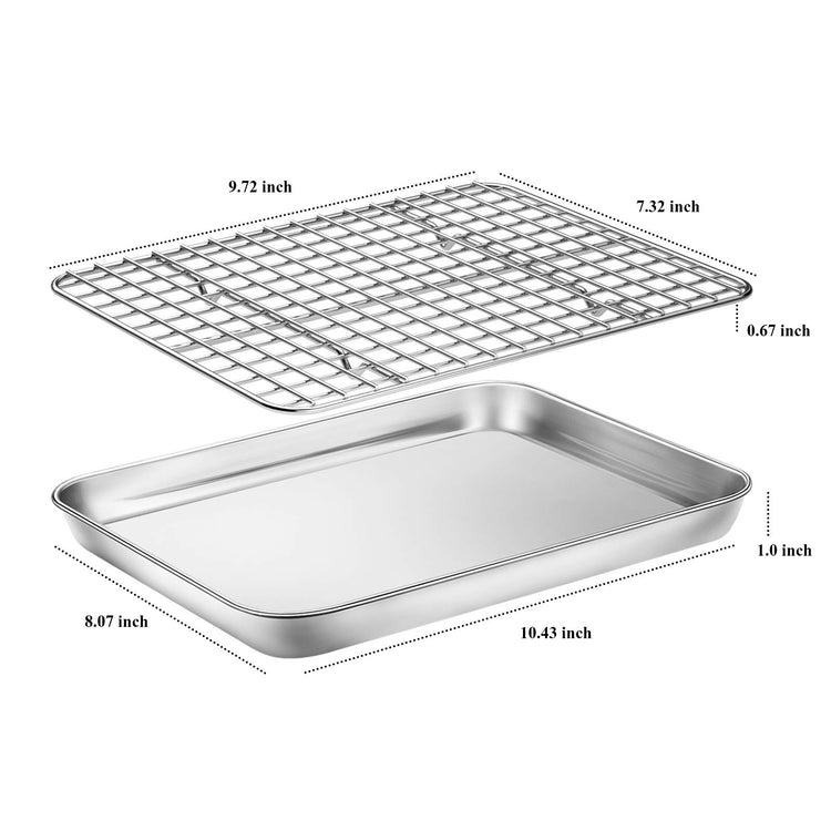 Baking Sheet with Cooling Rack Set [2 Sheets + 2 Racks]