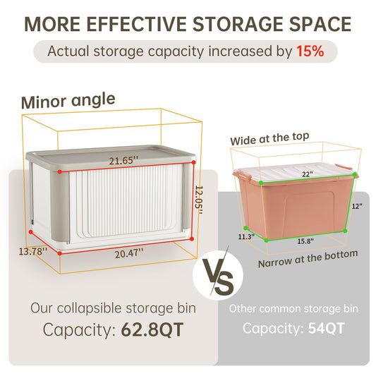 Collapsible Storage Bins with Lids 4 Pack (4 Count)