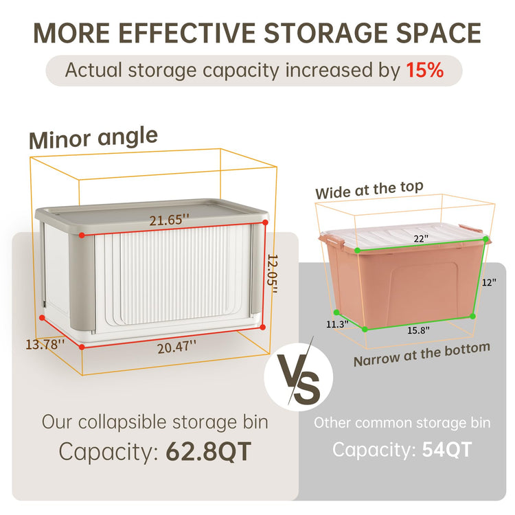 Collapsible Storage Bins with Lids 4 Pack (4 Count)