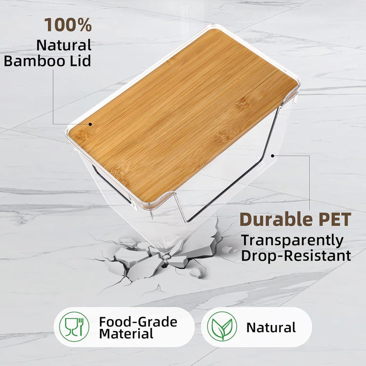2 Set Potato And Onion Storage Bins with Bamboo Lid (2 Count)