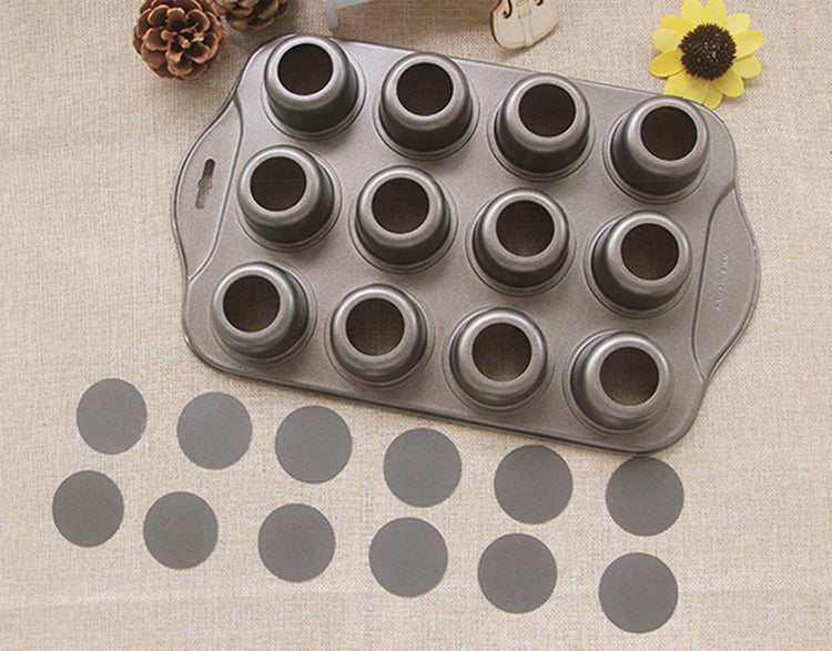 2 Pack 12 Cavity Mini Cheesecake Pan with Removable Bottom (2 Count)