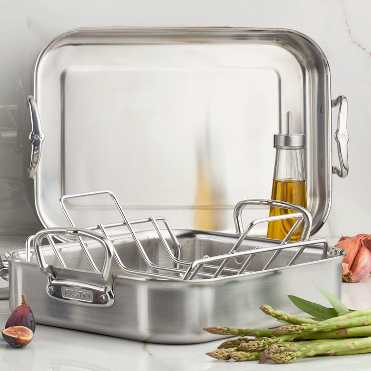 Provisions 16.5" Classic Clad Roaster with Stainless Steel Rack