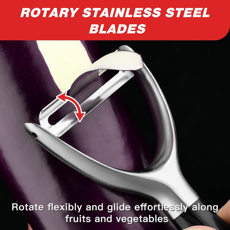 304 Stainless Steel Multi-Function Kitchen Peeler - With Solid Wood Handle, Sharp & Durable Blade, Effortlessly Peels Vegetables and Fruits, Essential Kitchen Tool