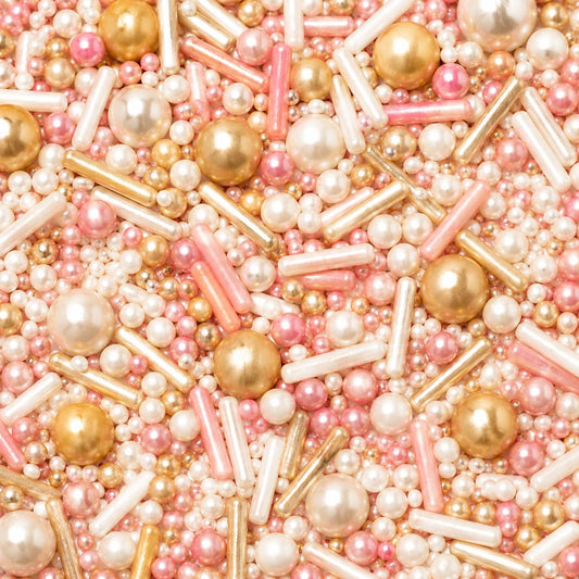 Pink White & Gold Pearl Cake Sprinkles Mix (4.2 Ounce)