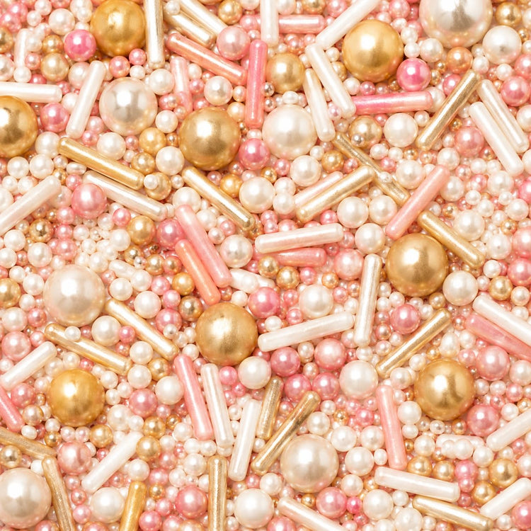 Pink White & Gold Pearl Cake Sprinkles Mix (4.2 Ounce)