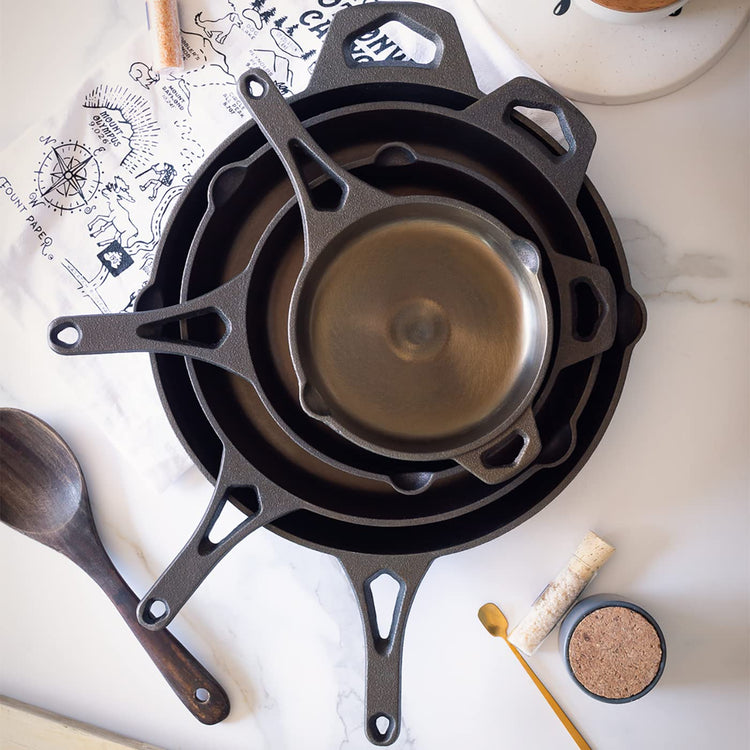 10-1/4 Inch Smooth Wasatch Pre-Seasoned Round Cast Iron Skillet