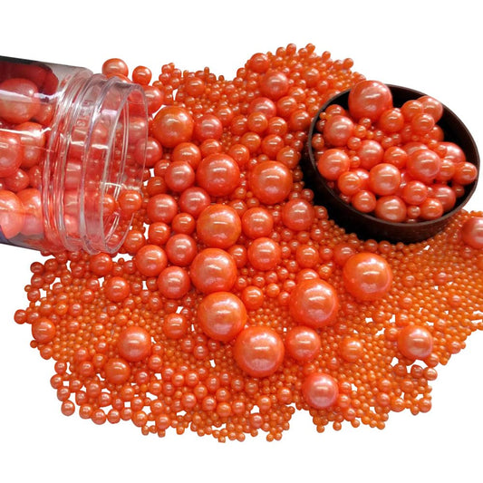 Edible Orange Sugar Pearls Candy Sprinkles 120G (4.23 Ounce)