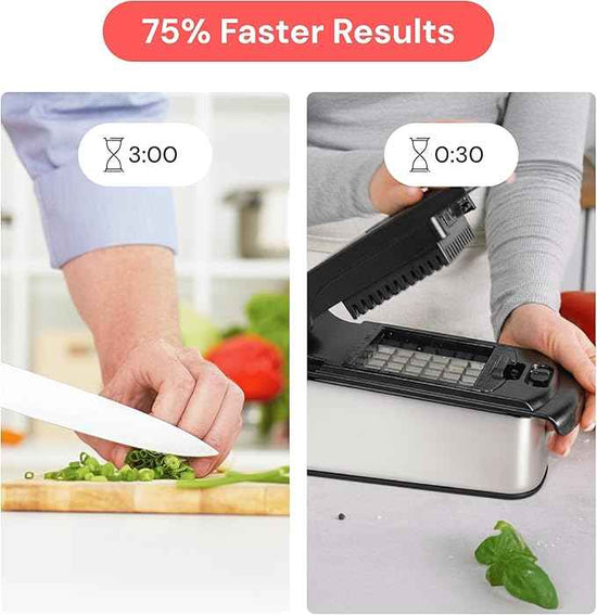 Fullstar The Original Pro Chopper - Vegetable Chopper and Spiralizer, Food Chopper with Container, Fruit Slicer, Kitchen Gadgets & Gifts, Home Essentials (9 in 1, SS Black)