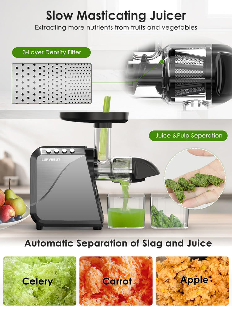 Cold Press Juicer for Celery Carrot Orange