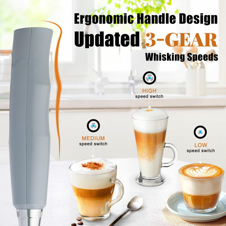 Cement Gray Milk Frother Wand for Coffee