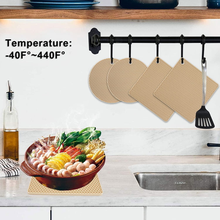 4 Pack Silicone Trivets for Hot Pots and Pans (4 Count)
