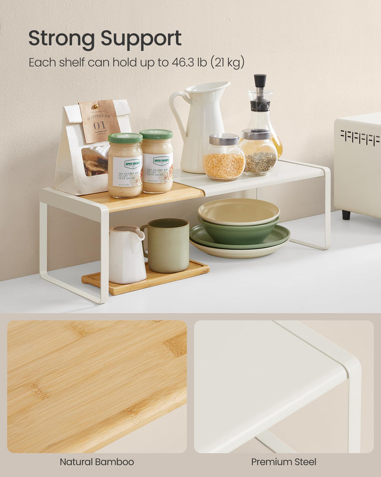 Spice Rack Expandable Cupboard Shelf Orgnizer (2 Count)