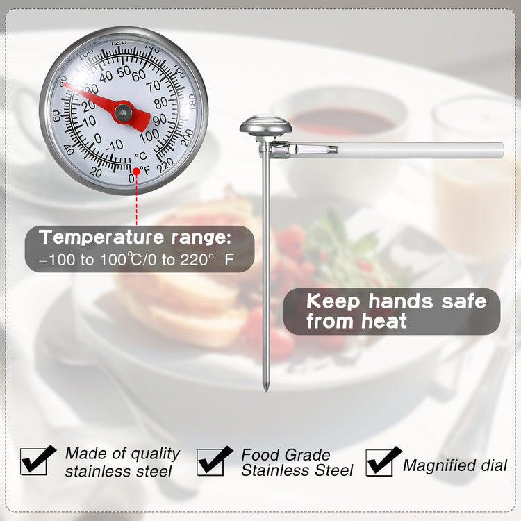 6 Pcs Stainless Steel Kitchen Dial Thermometer 5" (6 Count)