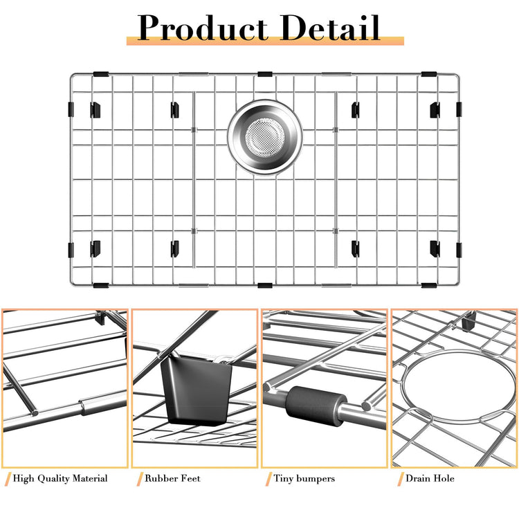 26-1/8" x 14-1/8" Stainless Steel Sink Grid, Sink Grate for Bottom