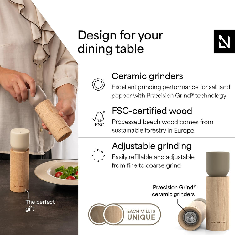 Wooden Salt and Pepper Grinder Set Manual