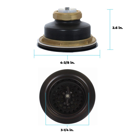 3.5" Sink Drain Assembly with Twist Lock Basket Strainer