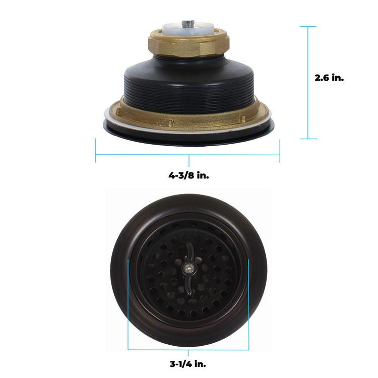 3.5" Sink Drain Assembly with Twist Lock Basket Strainer