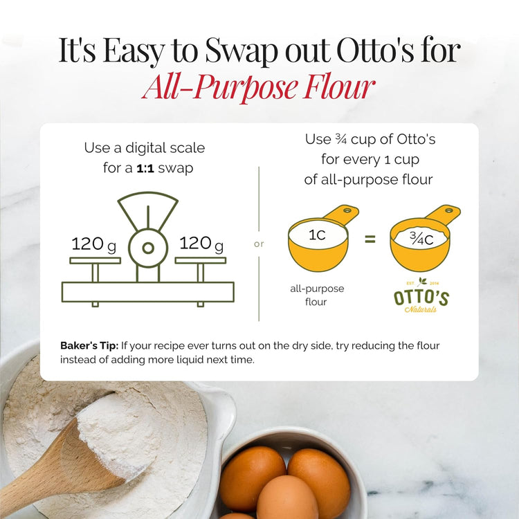 Otto's Naturals Organic Multi-Purpose Cassava Flour, Gluten-Free, Grain, Nut and Gum-Free, 1-to-1 Wheat Alternative, Paleo, AIP, 10 lb - Nestoria