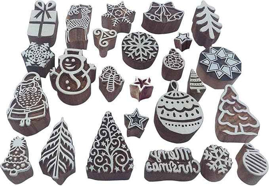 Royal Kraft Christmas Wooden Block Printing Stamps (Set of 25) Bulk01_25D