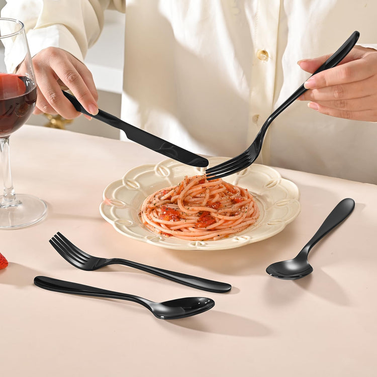 40 Piece Black Silverware Set (40 Count)