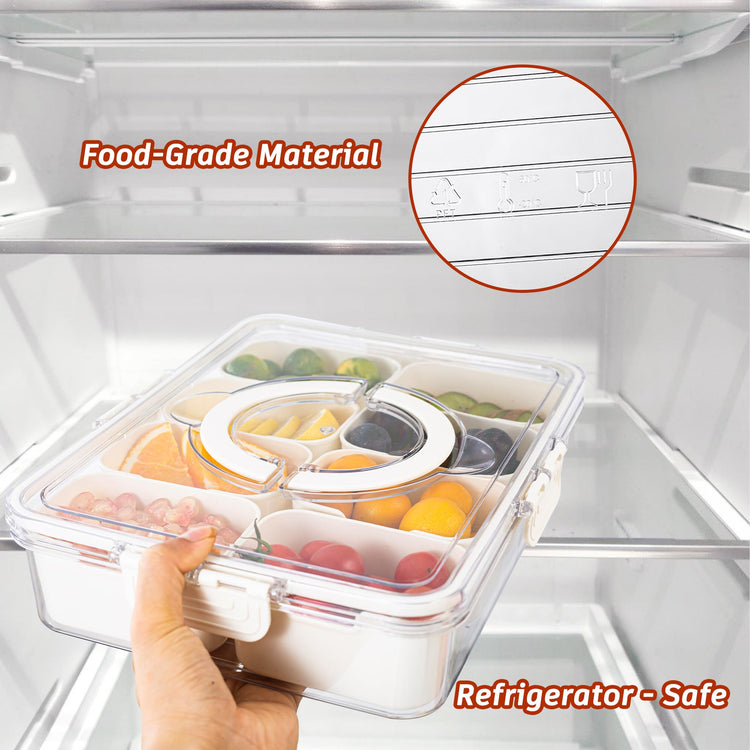 Divided Serving Tray with Lid and Handle
