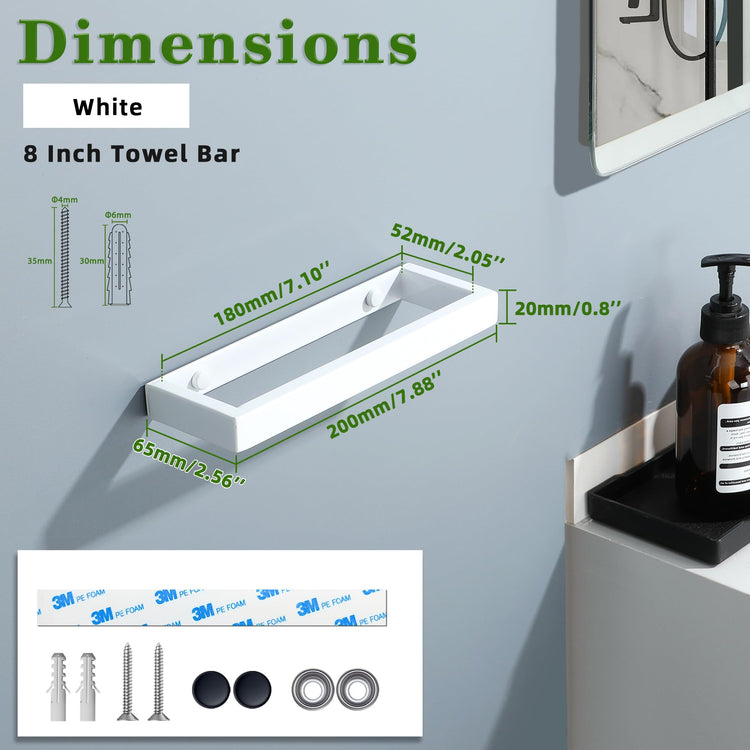 Hand Towel Holder Towel Bar for Bathroom Wall Mounted 8 Inch