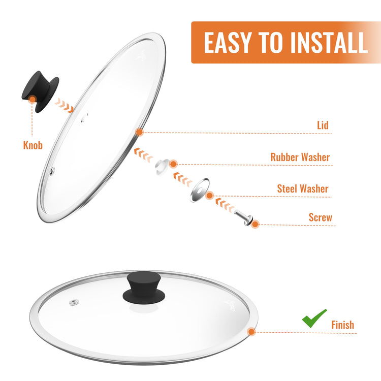 8 Inch Pan Lid For Pots Pans and Skillets