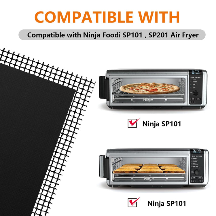 Air Fryer Oven Liners and Mesh Grill Mats Compatible with Ninja Foodi SP101 SP201 SP301