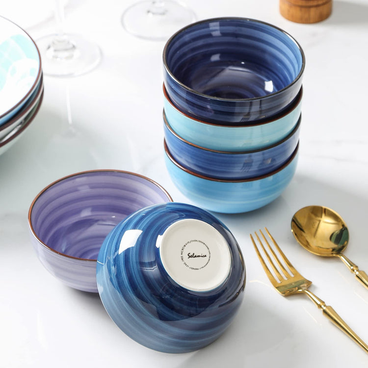 Ceramic 24 Oz Cereal Bowls Set (6 Count)