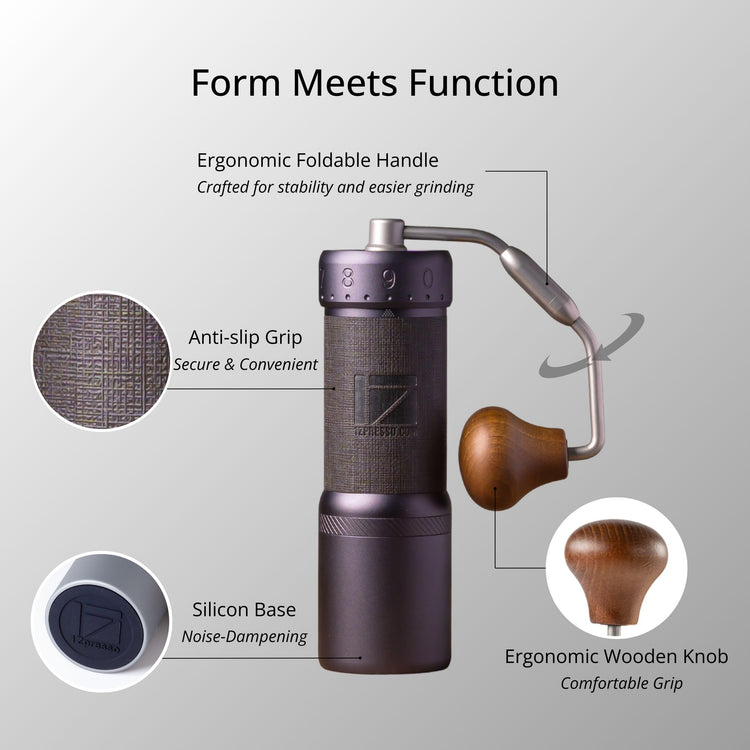 J Ultra Manual Coffee Grinder Iron Gray