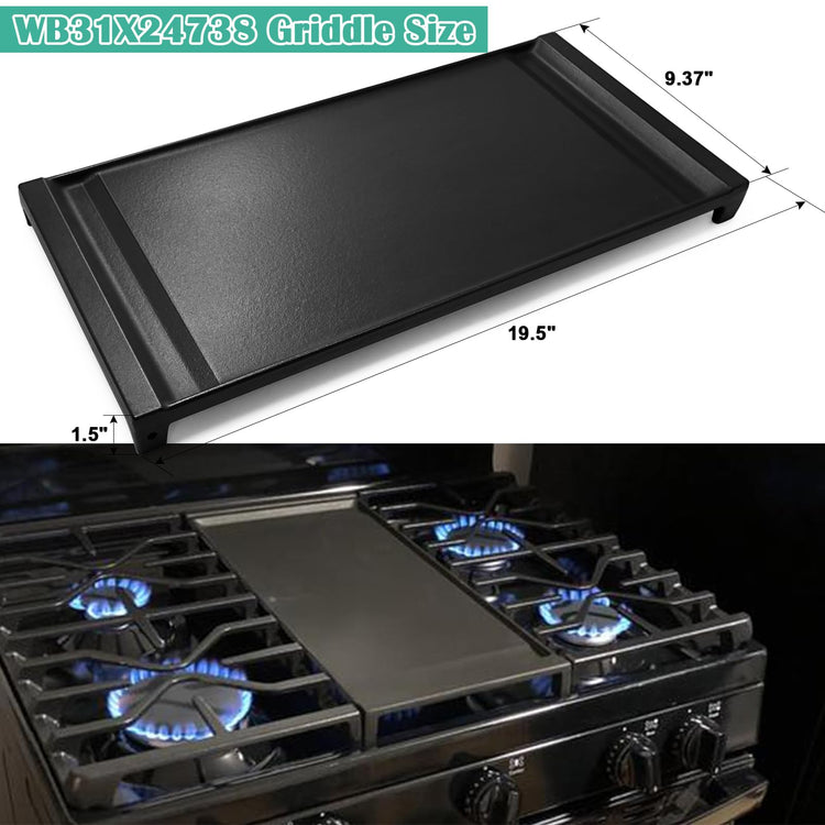 WB31X24738 Cast Iron Griddle Replacement for GE Appliance Gas Range