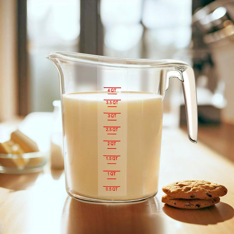 Melissa - 128-Ounce Plastic Measuring Pitcher (1-Pack), 16-Cup (4-Quart) Food-Grade Measuring Jug, Unbreakable, Stackable, Dishwasher-Safe, Great for Oil, Vinegar, Flour, and More