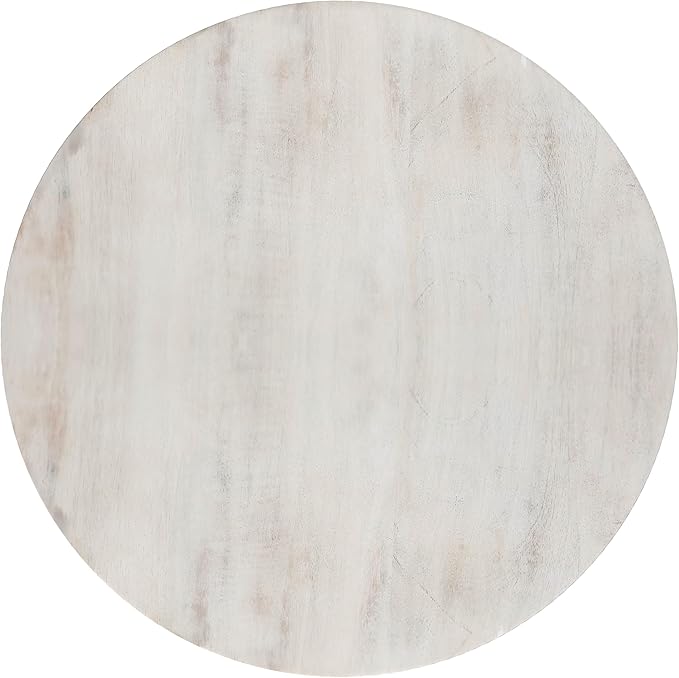SIMPLIHOME Robbie Accent Table - 16 inch Wide Solid Mango Wood End Table in Distressed White Wash, Boho Contemporary Rustic Side Table for Living Room or Bedroom with Multipurpose Function, Assembled