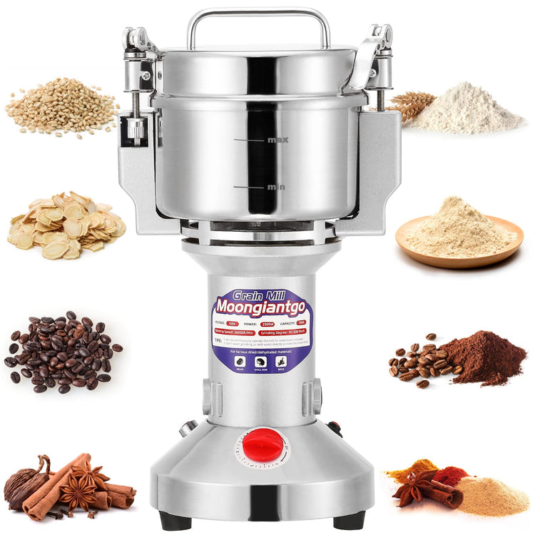Grain Mill Grinder Electric 500g Commercial Spice Grinder 2500W Stainless Steel Pulverizer Dry Grinder Grinding Machine